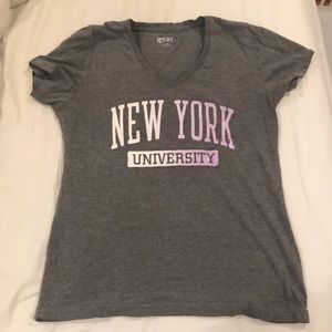 New York University Ombré Logo V-Neck T-Shirt